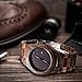 Bewell W086B Mens Wooden Watch Analog Quartz Lightweight Handmade Wood Wrist Watch (Ebony Wood)