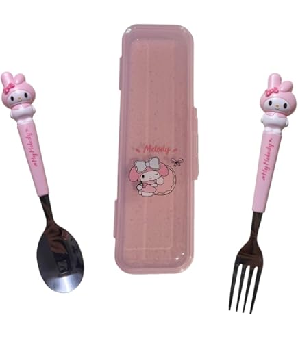 Sanrio: Kuromi Utensil Set (Chopsticks, Fork, Spoon & Case) Dishwash