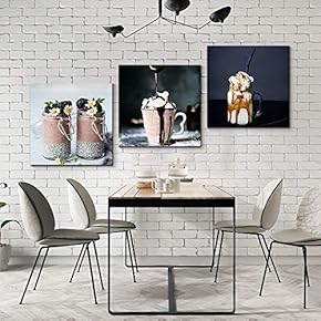 3 Panel Canvas Wall Art Delicious Food Pictures Home Wall Decorations for Bedroom Living Room Paintings Canvas Prints Framed - 12"x12"x3 Panels