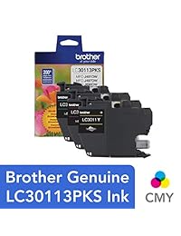 Brother LC30113PKS - Cartuchos de tinta de color de rendimiento estándar (3 unidades, hasta 200 páginas, incluye cian, magenta y amarillo)