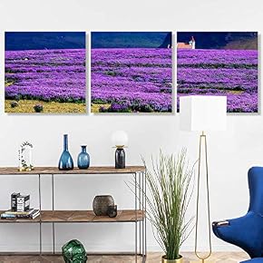 wall26 3 Panel Canvas Wall Art Romantic Lavender...
