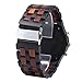 Men Natural Handmade Classic Fashion Wood Watch Analog Quartz Watch, Wristwatch with Calendar and Luminous Pointers in The Dark