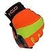 HANDLANDY Hi-vis Reflective Work Gloves, Anti Vibration Safety Gloves, Touch Screen, Orange Flexible Spandex Back Large
