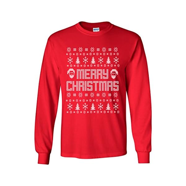 zerogravitee Ugly Holiday Shirt Merry Christmas Adult Long Sleeve T-Shirt - Image 3