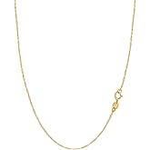 MONVAU 14K Yellow or White Gold Singapore Chain Dainty Gold Necklace For Women with Spring Ring Clasp