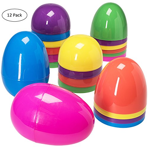 Jumbo 7 inch assorted colors easter eggs -12pk.