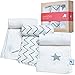 Muslin Swaddle Blankets | 100% Cotton | Great for Baby Shower Gift | Tiny Cozy | Suitable for Boys & Girls | Pack of 3 | White Swaddle Blanket Nursery | Best for Newborn Babies