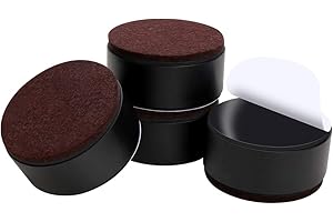 Ezprotekt 1.2 Inch Bed and Furniture Risers, Heavy Duty Round Sofa Tables Couch Chair Risers, Width 2.4"-Adds 1.2" Height, Supports 20,000 lbs, Protect Carpet & Floors from Scratches(4 Pack, Black)