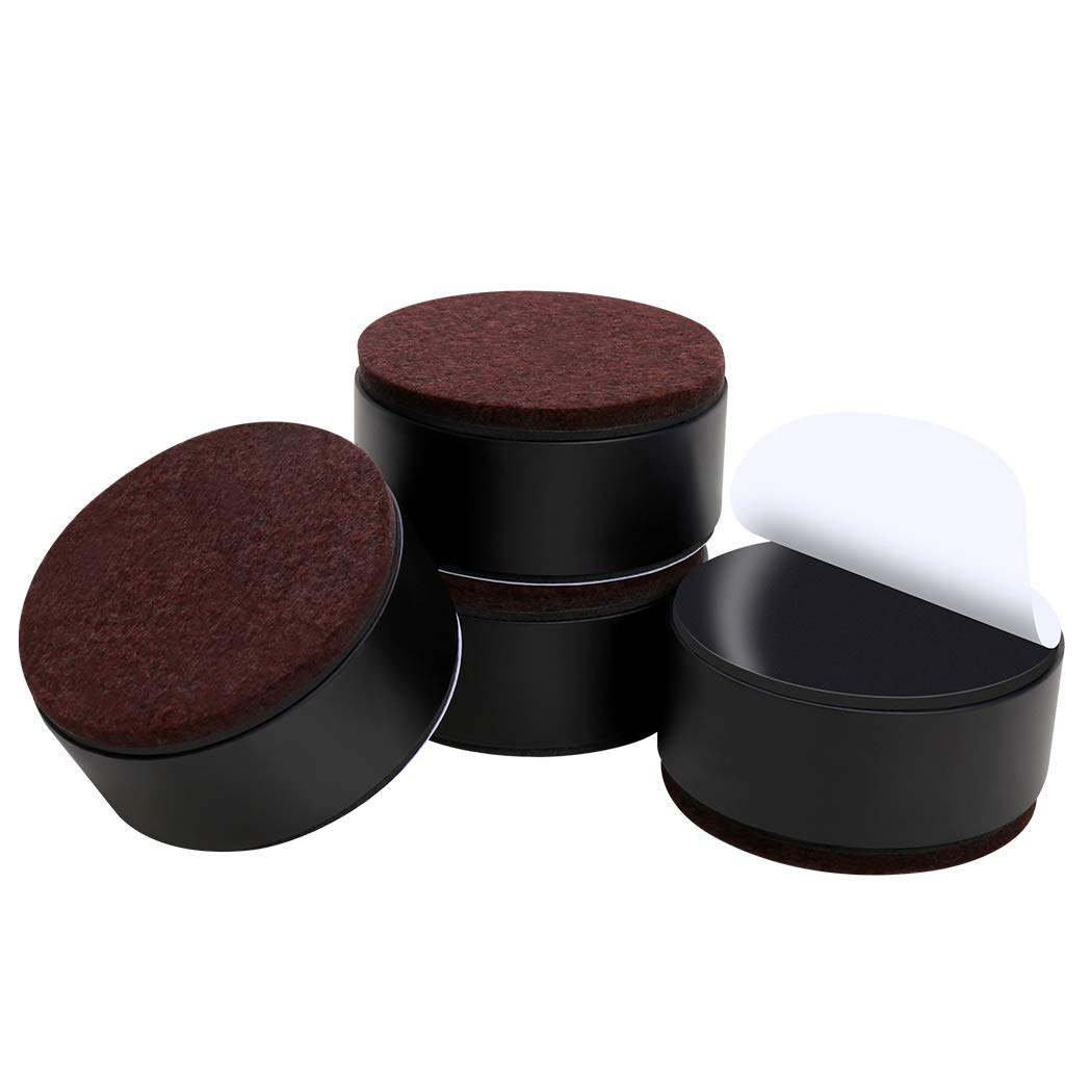 Ezprotekt 1.2" Lift Furniture Risers Carbon Steel Bed Risers, 2.36" Self-Adhesive Heavy Duty Furniture Raisers Adds 1.2" Height to Beds Sofas Cabinets Supports 20,000 lbs, Round Black
