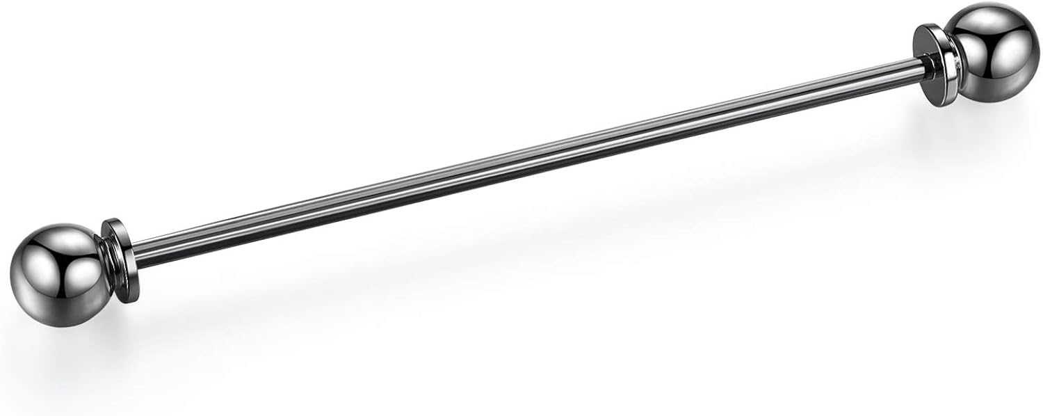 HONEY BEAR Tie Collar Bar Pins 3pcs Set Brooches for Shirts,Stainless Steel for Business Wedding Gift,Silver,65mm (Mix A without box Black) - Image 3