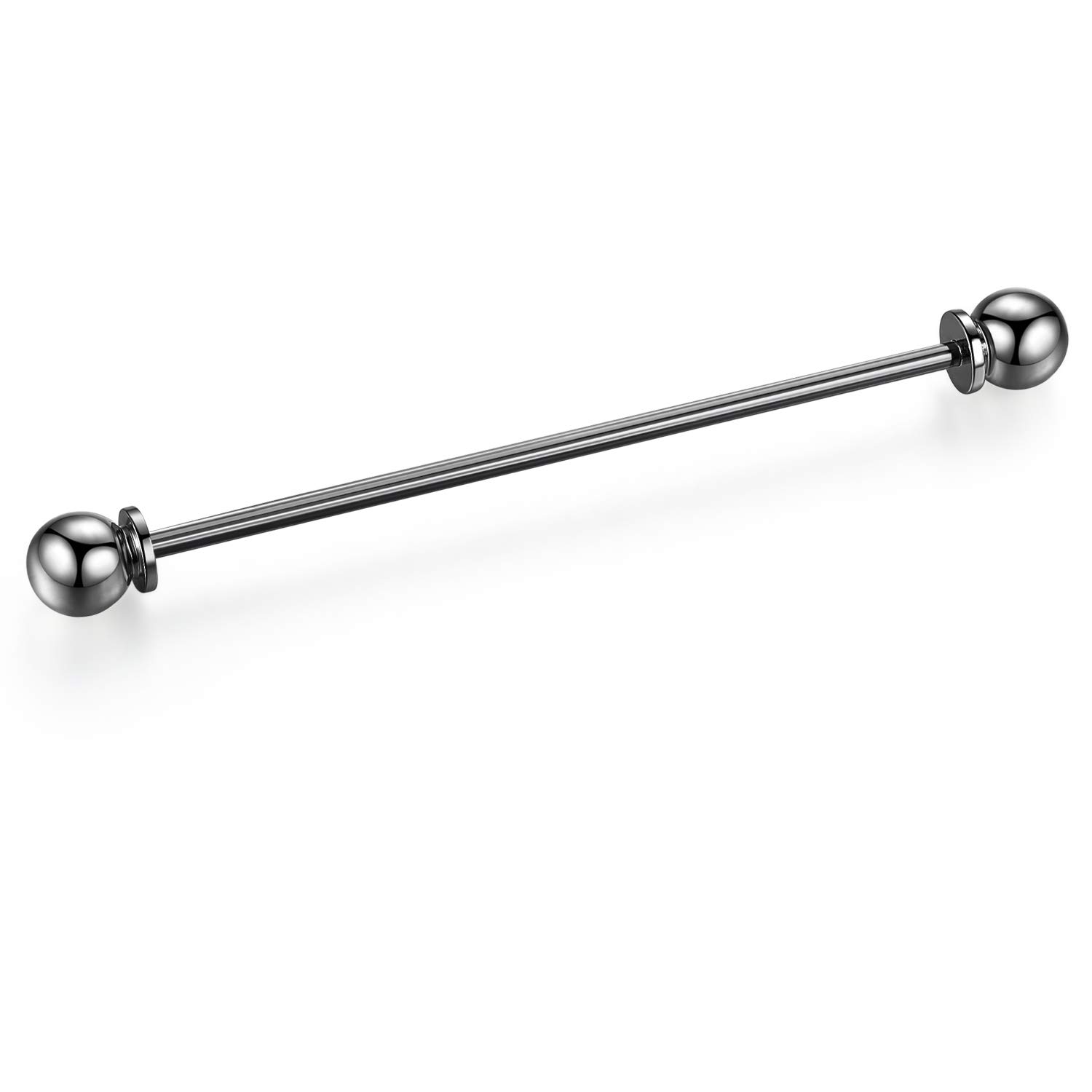 HONEY BEAR 2.52" Tie Collar Bar Pins Brooches for Mens Shirts Business Wedding Gift,64mm (Barbell End Black)