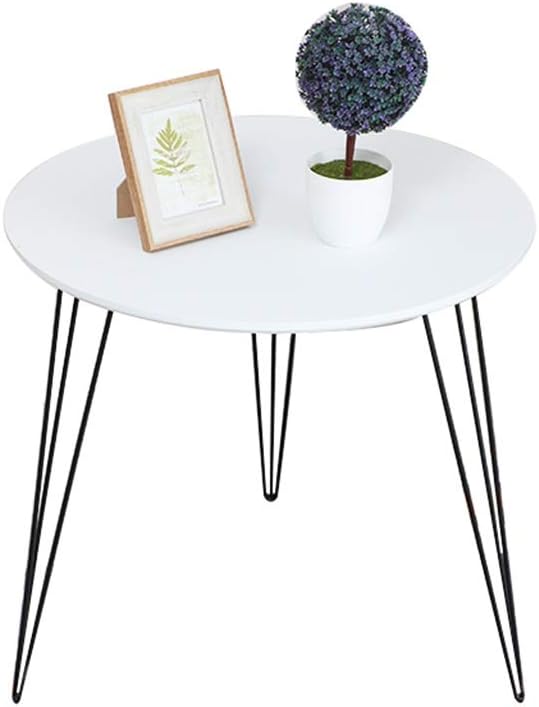 Iron Three-legged Table, Paint Non-slip Small Round Table Household Balcony Book Room Computer Desk Study Table (Color : B, Size : 50 * 50CM)