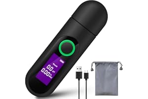 NPKRRSK Breathalyzer, Portable Professional Grade Accuracy Alcohol Tester with USB Rechargeable, Digital LCD Display and Warning Function Breathalyzers for Drive & Party Use（2024 Upgraded） (Black)