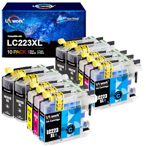 Uniwork LC223 XL Printer Cartridges Compatible with Brother LC223 XL Cartridges for Brother MFC J5320DW J4420DW J4620DW J480DW J5620DW J5720DW J680DW J4625DW J880DW J5625DW DCP J4120DW J562DW (10-pack