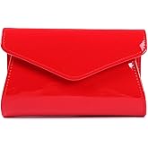 XIEJIAJD Fashion Glossy Envelope Faux Patent Leather Clutch Evening Bags for Women Wedding Formal Prom Handbag