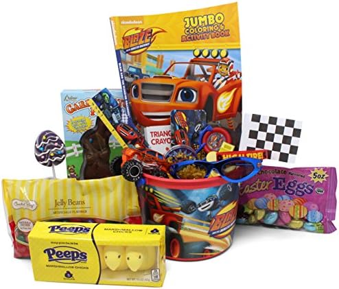 Blaze Monster Truck Easter Basket | Great for Little Boys and Girls | Pre Filled with Stuffers, Chocolate, Candy, Treats and Toys | Perfect for Kids of Most Ages