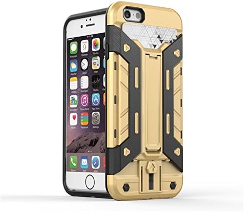 Iphone 6S Case,SJP Heavy Duty Armor Protective Cover Shock Reistant Case for Iphone 6S Bumper Back Case With KickStand (Gold)