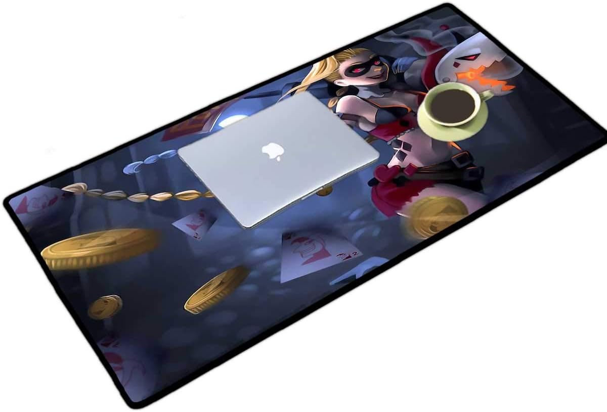 LOL Gaming Mouse Pad XL 16x30 Inch, Jinx Large Extended Gaming Mouse Pads/mats KDA Anime Art Custom Mouse Pads for Computers