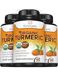 Suplemento de cúrcuma – orgánico de USDA orgánico cúrcuma Curcumina y orgánico pimienta...