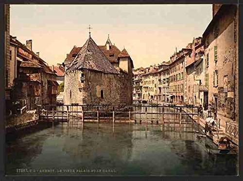 Plaque en métal avec inscription Old Palace et canal Annecy A4 12 x 8 en Aluminium Motif