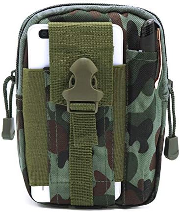 Backpack Outdoor Tactical Pockets Mobile Phone Bag Outdoor Tactical Belt Coin Purse Waterproof Multi-Function Tactical Pockets Cool Hiking Fashion Trendy Jungle Camouflage 17X12X6