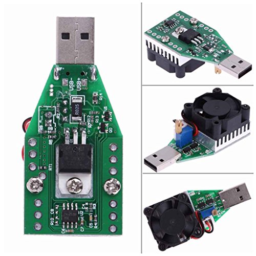 MuLuo 15W USB Load Resistor DC 3.7-13V Adjustable Constant Current Electronic Load Discharger Battery Capacity Test Meter with Fan