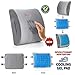 Lumbar Support Back Pillow Cushion - 100% Memory Foam to Protect & Soothe Lower Back, Pain Relief, Orthopedic, Velvet Washable Cover, Cool Gel, Adjustable Straps Ideal Gift Home Office Chair Car Seat
