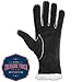 Isotoner Women's Suede Gloves with Moccasin Stitch and Sherpasoft Lining, Black, Large