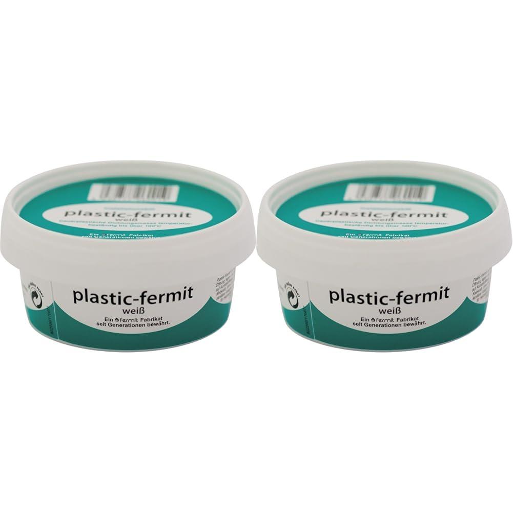 Fermit V11020Plastic fermit White, Permanent Plastic sealant, Temperature Resistant up to Over 100 °C (Pack of 2)