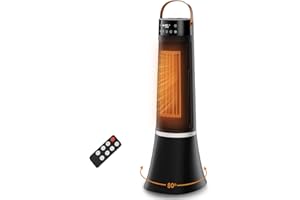 Space Heaters for indoor use large room, 24" 12ft/s Electric Heater with Remote, 1500W Electric Heaters with 80°Oscillation, 