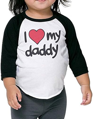 SAMCUSTOM Boy / Girl I Love My Daddy Raglan T-Shirt Half Sleeve Baseball Tshirts 3 Toddler