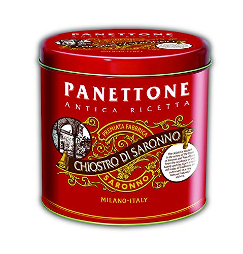 Chiostro di Saronno Classic Panettone in Elegant Metal Tin, 1000g, Milano Made in Italy
