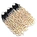 MOBOK 6Pcs/Lot 613 Goddess Locs Crochet Hair Curly Ends Blonde Hair Ombre Wavy Faux Locs Crochet Hair for Black Women Pre Loop Twist Braiding Soft Synthetic Hair Extension(20inches(6-packs), OT613)