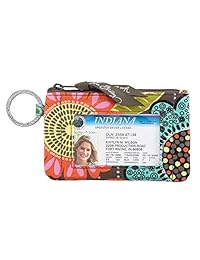 Vera Bradley cierre de cremallera Id Case y Lanyard en flor ducha
