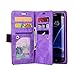 Galaxy S7 Edge Wallet Case, Leather [9 Card slots] [photo & wallet pocket] (Purple)