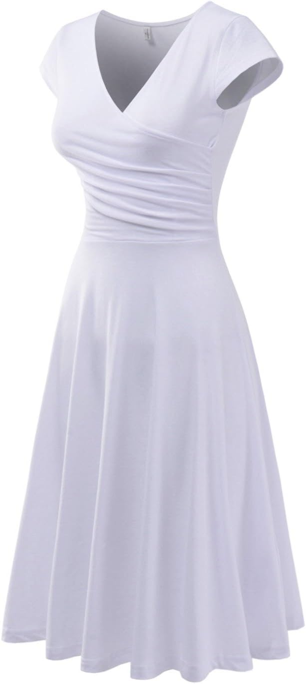 NEARKIN Womens Figure-Hugging U-Neck Floral Pattern Sleeveless Dress