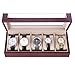 SONGMICS Watch Box 5 Slots Watch Organizer Display Case for Men and Women Mahogany Faux Leather UJWB05R