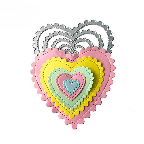 Metal Cutting Dies Emboss Stencil in Dies-Cutting Machine for Scrapbooking Card Making (Heart)