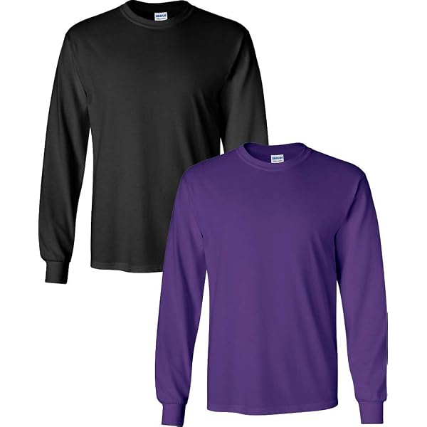 Gildan Men's Heavy Cotton Long Sleeve T-Shirt - Pack Of 2, Style G5400 (2XL, Black-Royal Combo) - View #2