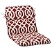 Pillow Perfect Trellis Indoor/Outdoor 1 Piece Split Back Round Corner Chair Seat Cushion with Ties, Deep Seat, Weather, and Fade Resistant, 40.5