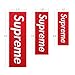 3 Pack Supreme Patches Sew on or Iron on Multi Size Patch Embroidered DIY Applique Badge Decorative (Red)