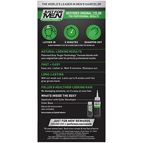 JUST FOR MEN ORIGINAL FORMULA MEN’S HAIR COLOR, MEDIUM BROWN, 4 FL OZ (PACK OF 1)