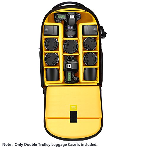 Neewer 2in1 Camera Backpack Luggage Trolley Case with Double Bar, AntiShock Detachable Padded