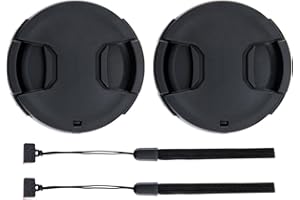 PROFEZZION 2-Pack 58mm Front Lens Cap Cover with Cap Keeper for Canon EOS Rebel T7 T6 T5 T100 4000D 2000D SL3 SL2 SL1 T8i T7i T6s T6i T5i T4i T3i T2i T1i with EF-S 18-55mm Kit Lens & More 58mm Threaded Lenses