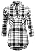 Women's Button Up Lightweight Cotton Relaxed Fit Plaid Shirt
