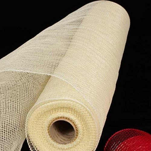 Antique White Deco Mesh Craft Ribbon 21" x 60 Yards