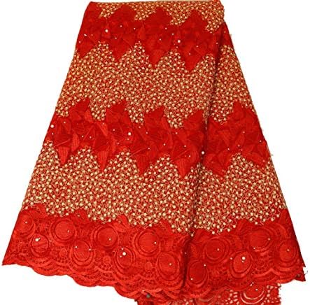 2019 Lowest New High Quality Lace Fabric 5Yards Embroidery Rhinestones Bead Lace Fabric 10Colors African Lace Fabric Nigeria Laces Fabric Bridal French Tulle Lace Fabric for Women