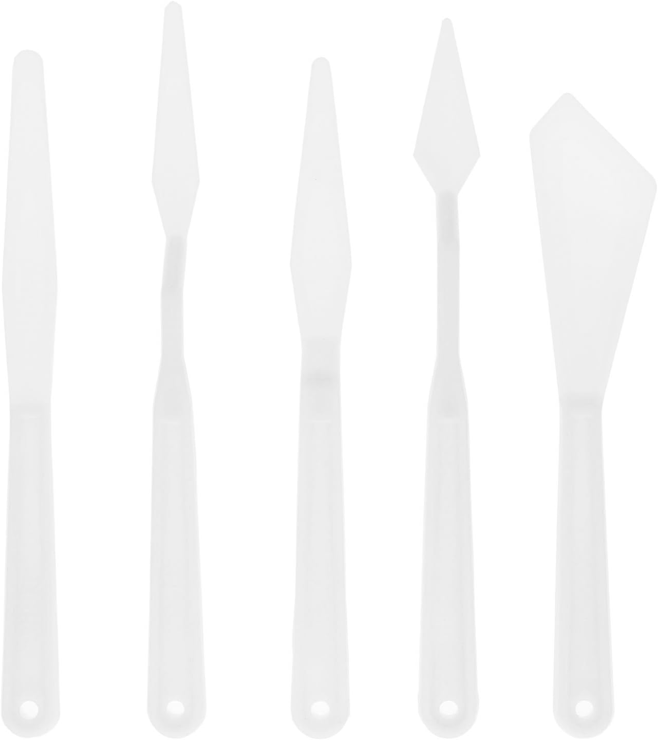 US Art Supply 5-Piece Plastic Artist Palette Knife Set