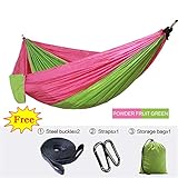 Moange High Strength Outdoor Hammock Tree Portable Parachute Sleeping Swings Backpacking Hiking Woven Camping Furniture