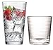 Circleware Theory Huge Set of 16 Drinking Glasses, 8-15.75oz. and 8-12.5oz. Double Old Fashioned Whiskey Glass, Clear, Lead-Free Glass Drink Cups